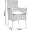 vidaXL Tuin eettafelset met kussen 7 pcs Zwart poly rattan