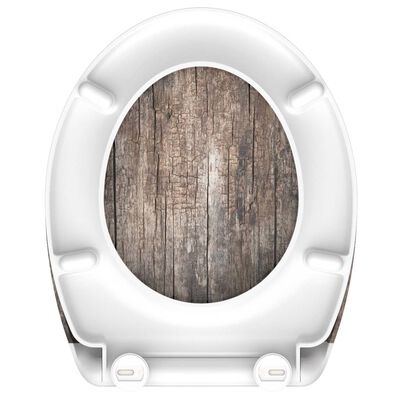 SCHÜTTE Toiletbril met soft-close OLD WOOD duroplast met print