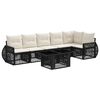 vidaXL Tuinbankenset 7 st Zwart en Cream Wit poly rattan
