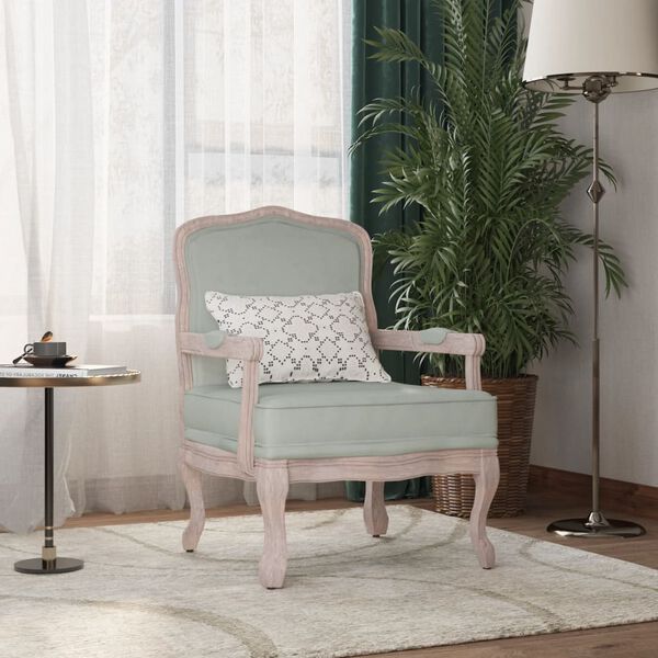 vidaXL Fauteuil 64x64x90 cm fluweel lichtgrijs