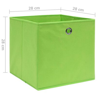 vidaXL Opbergboxen 10 st 28x28x28 cm nonwoven stof groen