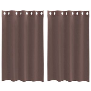 vidaXL Gordijnen voile met doorvoertules 2 st 140x175 cm bruin