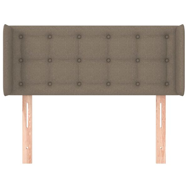 vidaXL Hoofdbord met randen 83x16x78/88 cm stof taupe