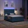 vidaXL LED Box Spring Bed met matras Donkerblauw 140 x 190 cm Stof