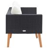 vidaXL Tuinbank 2-zits met kussens poly rattan zwart