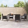 vidaXL Tuinstoelen 4 st met kussens poly rattan zwart