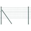 vidaXL Euro-hek met grondbevestiging 25 x 0,8 m PVC-Coated Staal Groen