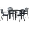 vidaXL Tuin eettafelset 5 st Antraciet Gepoedercoat staal