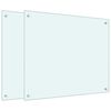 vidaXL Spatschermen keuken 2 st 70x60 cm gehard glas wit