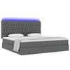 vidaXL Opbergbed met LED met matras Donkergrijs 200 x 200 cm Polyester