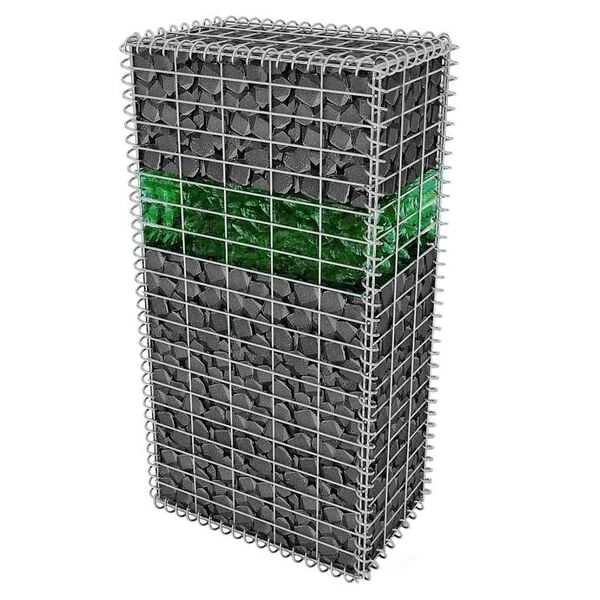vidaXL Gabion stenen 25 kg groen 60-120 mm glas