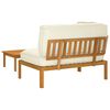 vidaXL Bankstel met kussen Effen 2 pcs Cr&egrave;me Massief Acaciahout