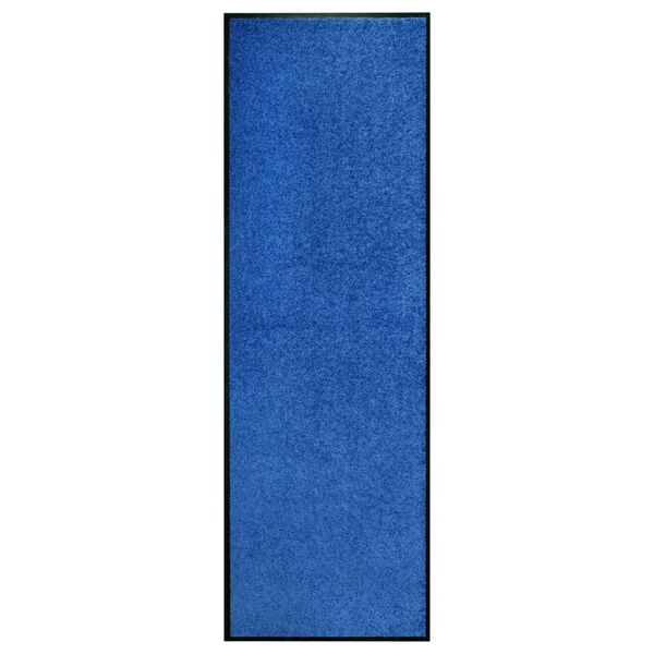 vidaXL Deurmat wasbaar 60x180 cm blauw