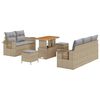 vidaXL Tuinbankenset 10 st Beige en Licht Grijs poly rattan