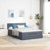 vidaXL Ottoman bed met matras en LED's 140x200cm fluweel donkergrijs