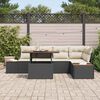 vidaXL Tuin Eetset met kussen 6 pcs Zwart en Beige