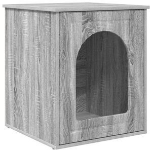 vidaXL Kattenhuis Grijs Sonoma 53 x 52 x 62 cm Bewerkt hout