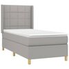 vidaXL Boxspring met matras en LED stof lichtgrijs 90x190 cm