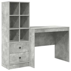 vidaXL Bureau Beton Grijs 135,5 x 50 x 127 cm 2 st