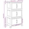 vidaXL Opbergbox stapelbaar met wielen 3-laags 28 L 48,5x29,5x86 cm