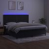vidaXL Boxspring met matras en LED fluweel zwart 200x200 cm