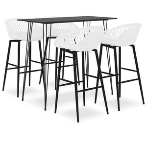 vidaXL 5-delige Barset zwart en wit
