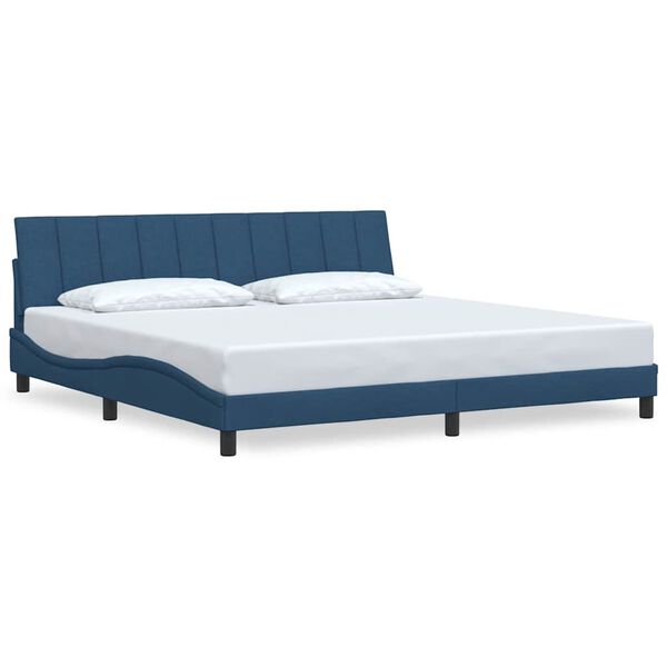 vidaXL Bedframe zonder matras "Hanko" stof blauw 200x200 cm