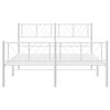 vidaXL Bedframe met hoofd- en voeteneinde metaal wit 150x200 cm