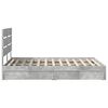 vidaXL Opslag bed met hoofdeinde Beton Grijs 150 x 200 cm Bewerkt hout