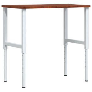 vidaXL Werkbank rechthoek 100x60x(71,5-98) cm eikenhout donkerbruin