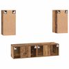 vidaXL Tv-meubelset Wandgemonteerd 4 pcs Oud Hout Bewerkt hout