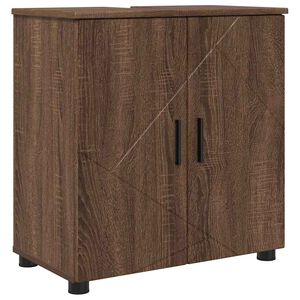 vidaXL Badkamer Kast Bruin Eiken 61 x 35 x 64 cm Bewerkt hout & Metaal
