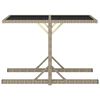 vidaXL Tuintafel 110x53x72 cm glas en poly rattan beige