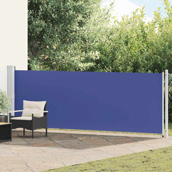 vidaXL Tuinscherm uittrekbaar 140x600 cm blauw