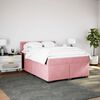 vidaXL Boxspring met matras fluweel roze 140x200 cm