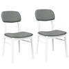 vidaXL Eetkamerstoelen met kussens 2 st massief hout rubber wit