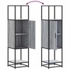 vidaXL Hoge kast 35,5x35x139 cm bewerkt hout en metaal grijs sonoma