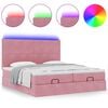 vidaXL Ottoman bed met matrassen en LED's 200x200cm fluweel roze