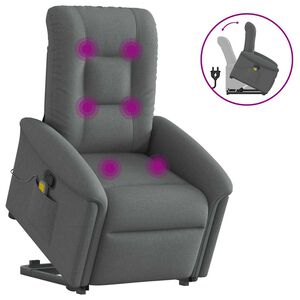 vidaXL Sta-op-massagestoel verstelbaar stof donkergrijs