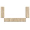 vidaXL TV Wandkast Set Wandgemonteerd 4 pcs Sonoma Eiken Bewerkt hout