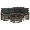 vidaXL Tuinbankenset 5 pcs Grijs poly rattan