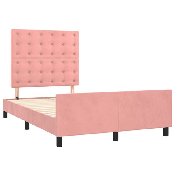 vidaXL Bedframe zonder matras 120x190 cm fluweel roze
