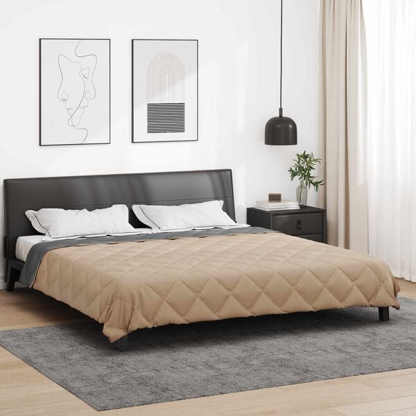 vidaXL Vol jaar dekbed Antraciet en Taupe 240 x 200 cm Microfiber