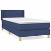 vidaXL Boxspring met matras stof blauw 80x200 cm