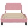 vidaXL Bedframe met hoofdeinde "Dover" 90x190 cm fluweel roze