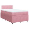 vidaXL Boxspring met matras fluweel roze 120x190 cm