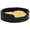 vidaXL Hondenmand 79x70x19 cm pluche en kunstleer zwart en geel