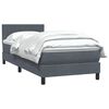 vidaXL Boxspring met matras fluweel donkergrijs 80x220 cm