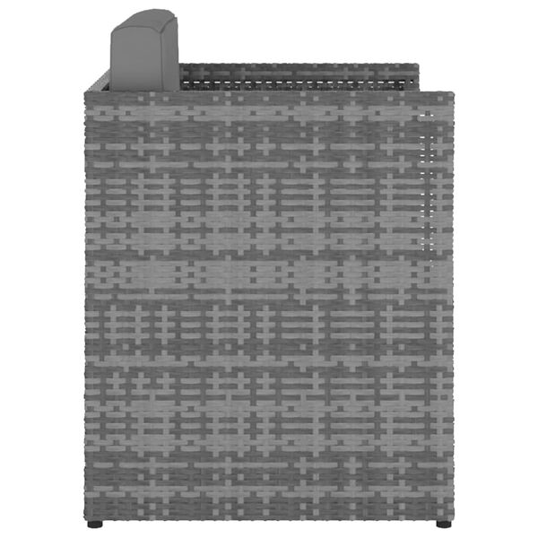 vidaXL Tuinstoel met voetenbank poly rattan antracietkleurig