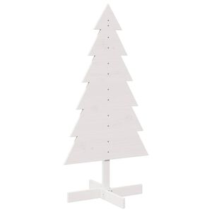 vidaXL Kerstdecoratie kerstboom 120 cm massief grenenhout wit